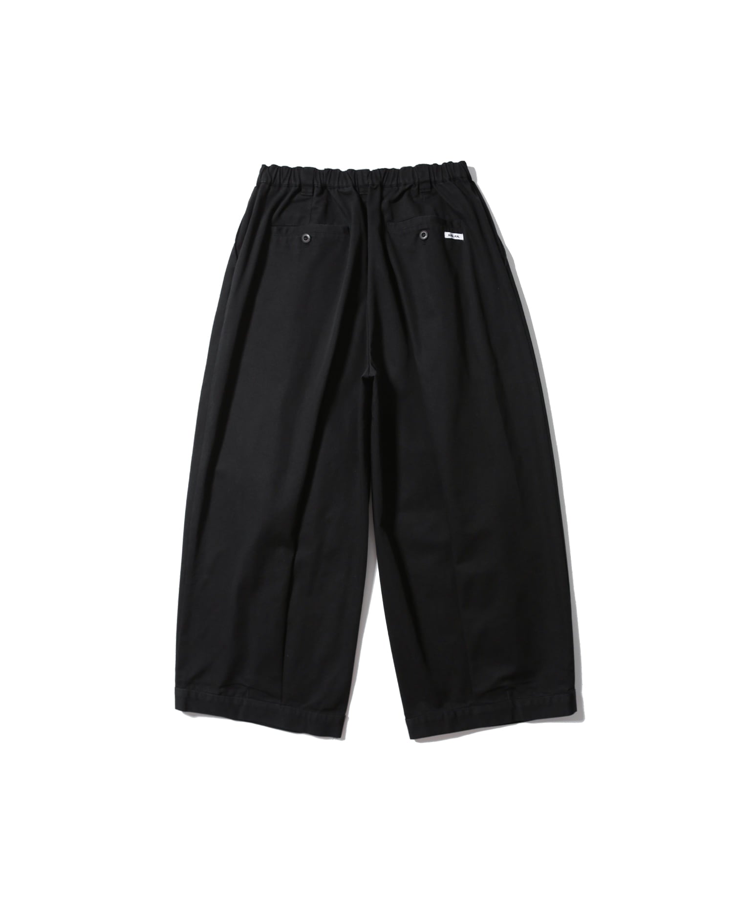 深摺寬版卡其長褲（黑色）