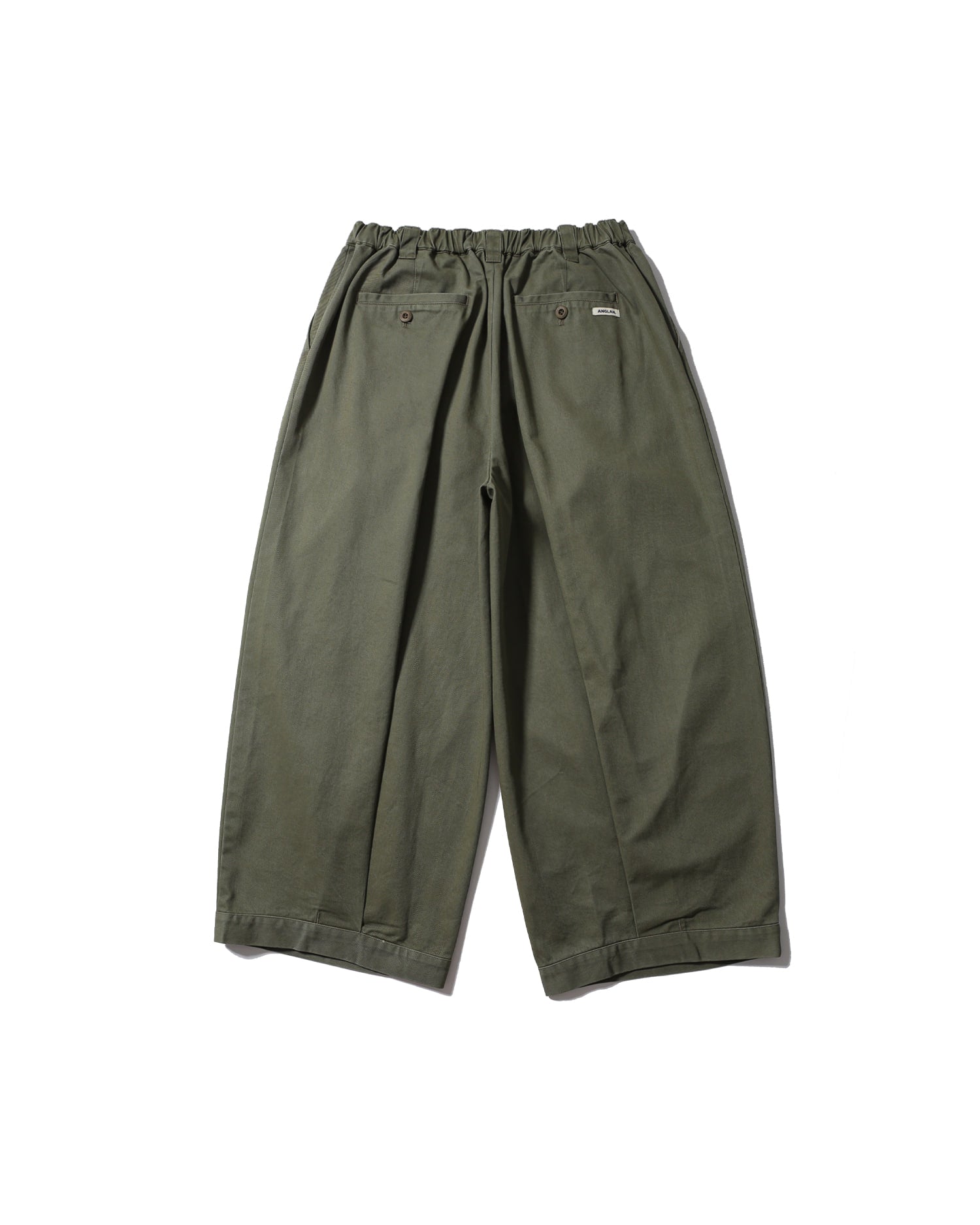 深摺寬版卡其長褲（卡其色）