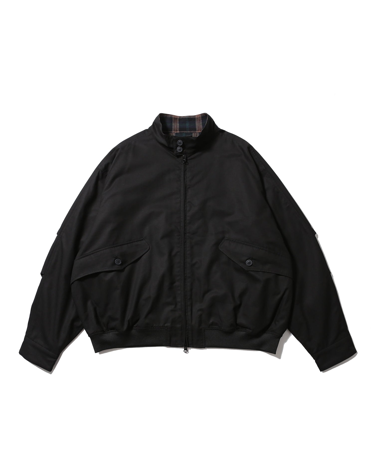 雙口袋 Harrington 休閒外套（黑色）