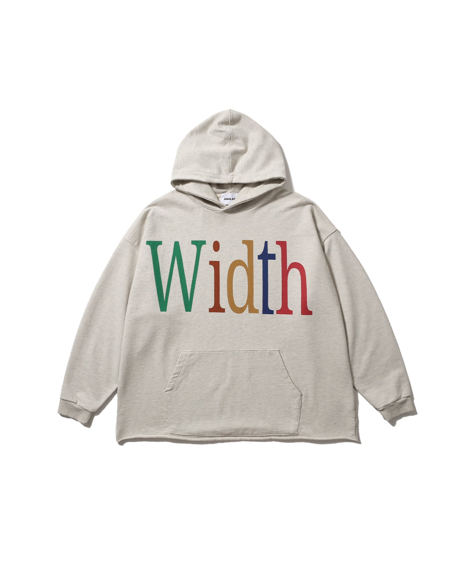 Width 字樣印花連帽上衣（燕麥米色）