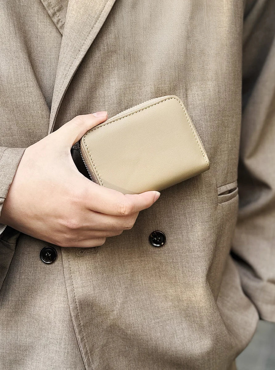 韓製真皮【Max Wallet 超容短夾】卡其色