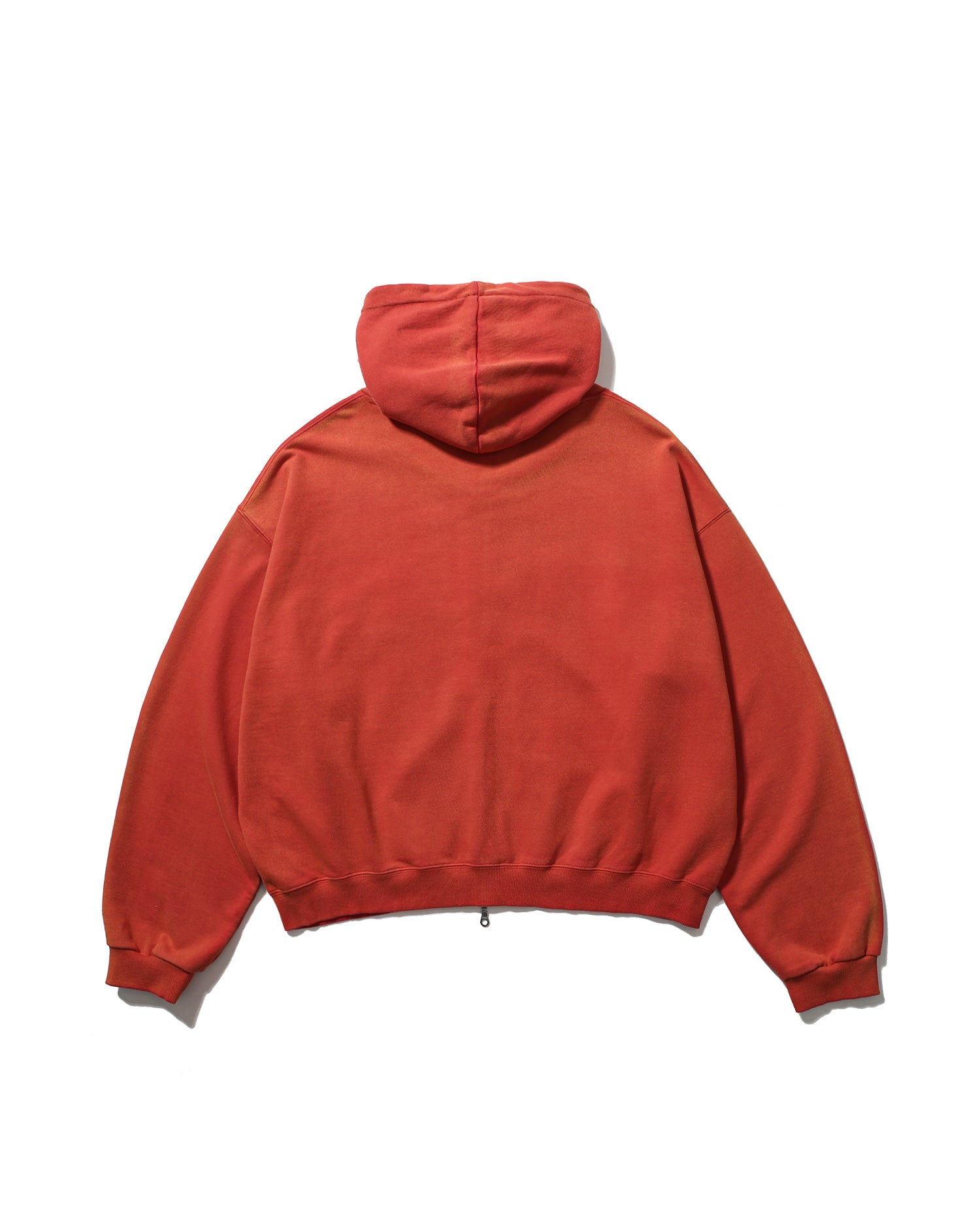 貼布刺繡拉鍊水洗連帽外套（水洗紅）